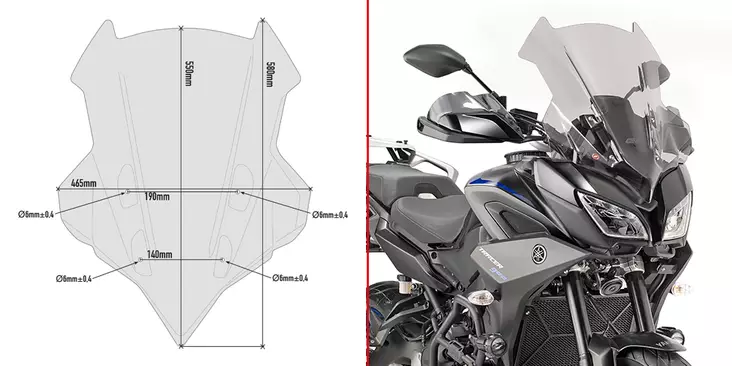 Givi Tuuliilasi 55x46,5cm Tracer 900 18- - Moottoripyörän katteet ja tuulenohjaimet - D308769 - 1