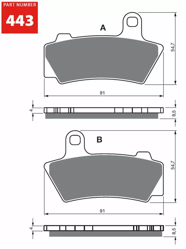 GOLDFREN Jarrupalat 443 Ceramic Carbon AD - Moottoripyörän jarrupalat - D530289 - 1
