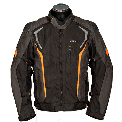 Grand Canyon Bikewear Tekstiilitakki Malibu Musta/Harmaa/Oranssi - Moottoripyörä ajotakit - D457469 - 1