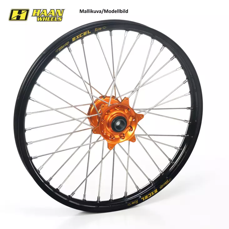Haan wheel SX85 12-24 19" -1,40 BLACK RIM/ORANGE HUB - Moottoripyörän vanteet - D133919 - 1