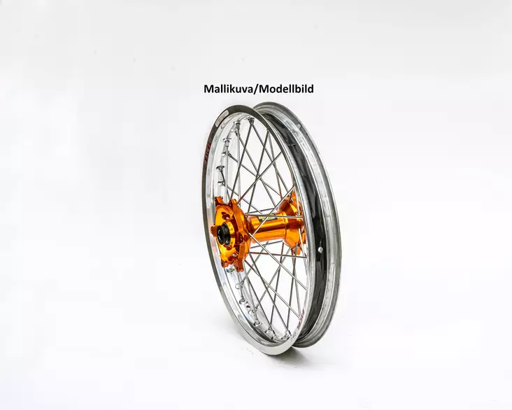 Haan wheel SX&SXF&EXC MODELS 95-16 17-5,00 SILVER RIM/ORANGE HUB - Moottoripyörän vanteet - D201689 - 1