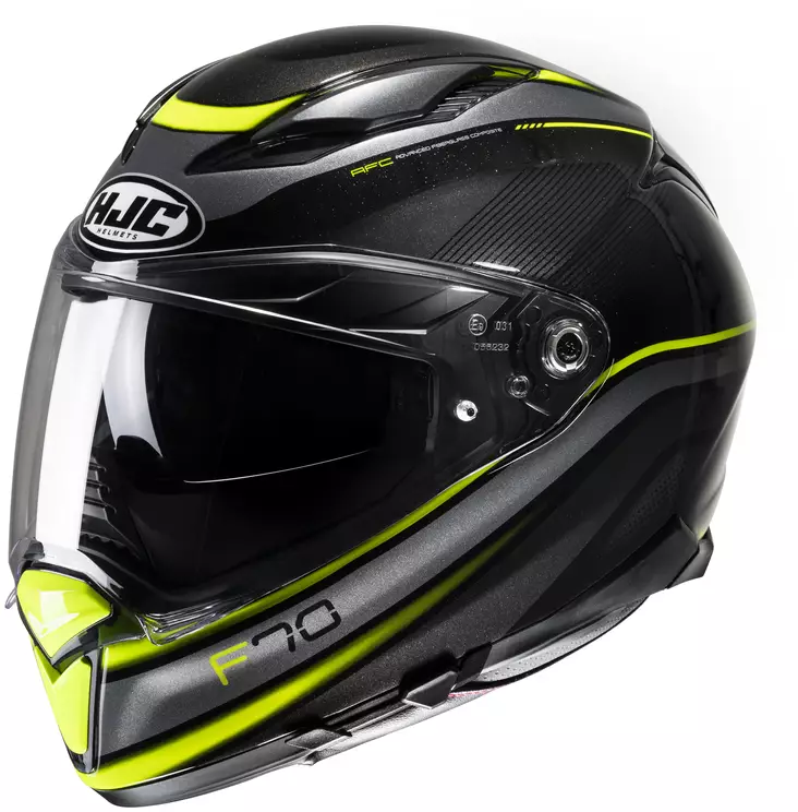 HJC F70 Diwen umpikypärä musta/fluo keltainen - Umpikypärät - D454279 - 1