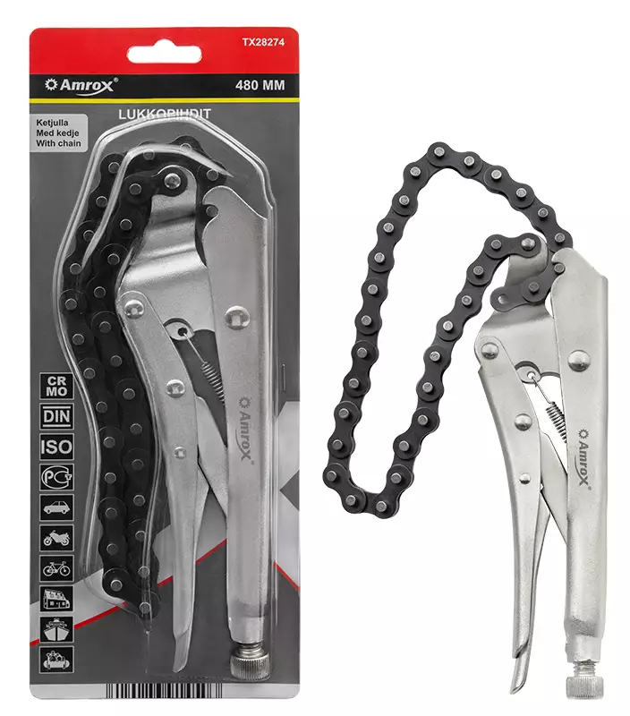 Lukkopihdit ketjulla 480mm - Öljyproppu ja suodatinavaimet - LX14969 - 1