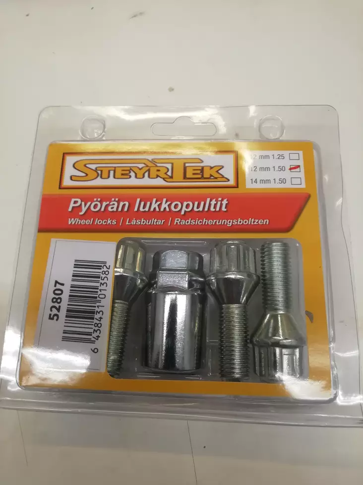 Lukkopulttisarja 1.5 mm nousulla 14 mm pituus 28 mm - Pyöränpultit ja mutterit 14x1.50mm - 499-115809 - 1