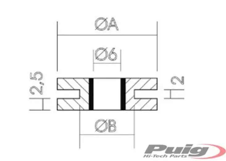 Puig Silenblock Rubber Dim. 22Mm.(25Pcs.) - Moottoripyörän kateruuvit ja ruuvisarjat - D297149 - 1