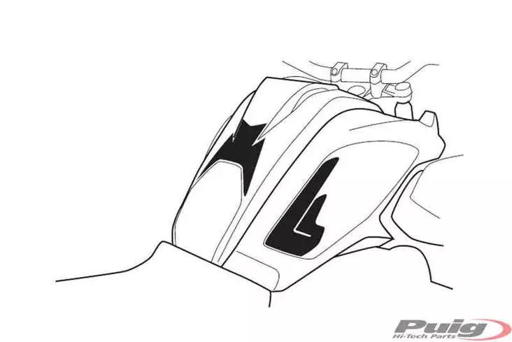 Puig Tank Pad + Side Part Bmw R1200Gs 17' C/Carbon Look - Moottoripyörän tankinsuojat - D302599 - 1