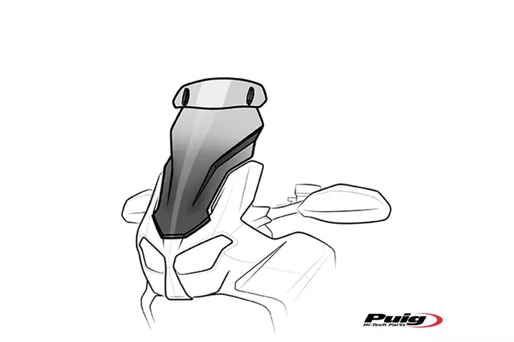 Puig Touring Screen W/Visor Ducati Mulstistrada V4 C/Sm - Moottoripyörän katteet ja tuulenohjaimet - D443029 - 1