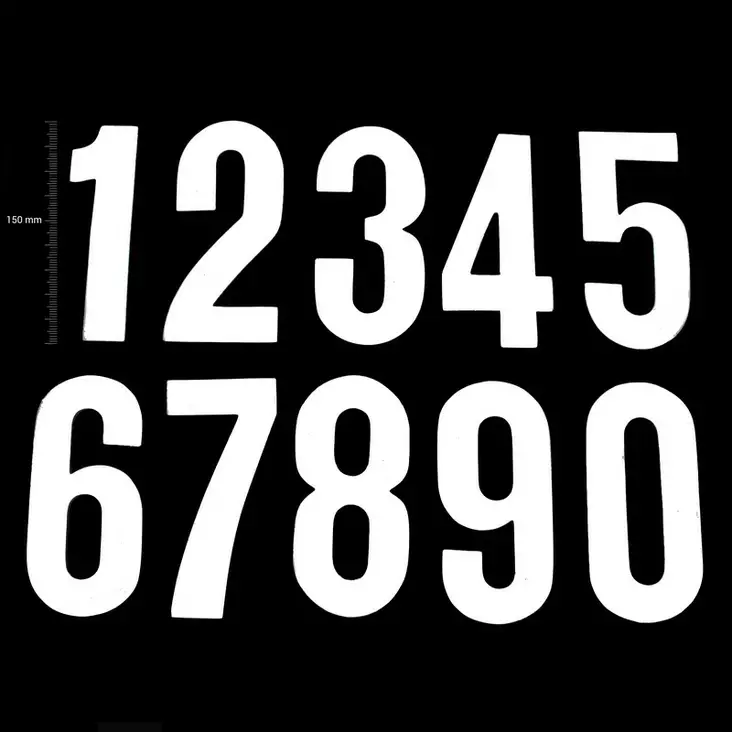 TMV Digits 150mm White '8' (20pcs) - Numeropohjat ja kilpanumerot - D449569 - 1