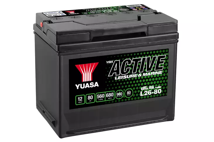 Yuasa L26-80 Active Leisure Battery 12V 80Ah 560A Huom.Rullakkorahti (18) - Akut - D268219 - 1