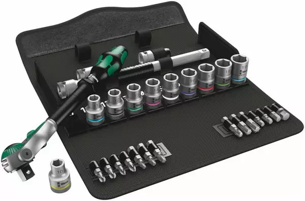 8100 sc 6 zyklop speed ratchet set, 1/2" drive, metric, wera - Hylsysarjat - 503-004076WERA - 1
