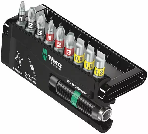 Bit set 8700-9/btz bit check rapid 9-pcs 1 btz ph 1, wera - Ruuvauskärkisarjat - 503-056374WERA - 1