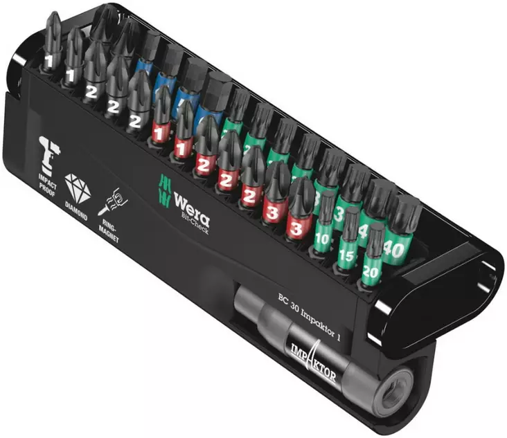 Bit set for impact driver impaktor/30 bc, wera - Ruuvauskärkisarjat - 503-057690WERA - 1