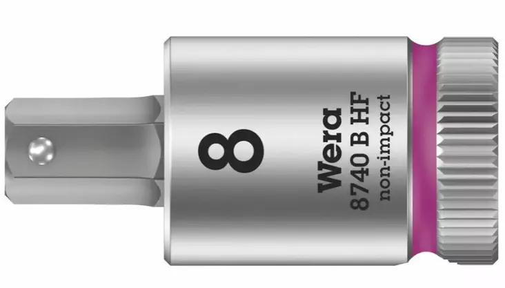 Bit socket 3/8´´ 8740 b hf 8.0x100mm, wera - Hylsyt ja voimahylsyt - 503-003040WERA - 1