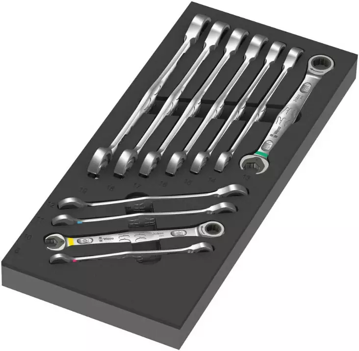 Foam insert 6000 joker ratcheting spanner set 1, 11 pieces, wera - Työkalut työkaluvaunuihin - 503-150120WERA - 1