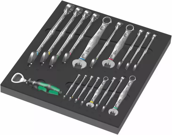 Foam insert 6003 joker combination spanner set 1, 19 pieces, wera - Työkalut työkaluvaunuihin - 503-150121WERA - 1