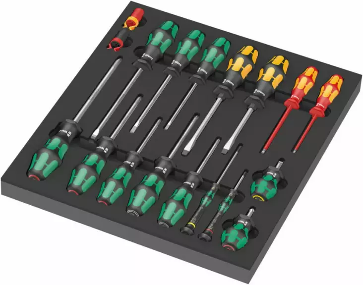 Foam insert screwdriver set 1, 18 pieces, wera - Työkalut työkaluvaunuihin - 503-150101WERA - 1