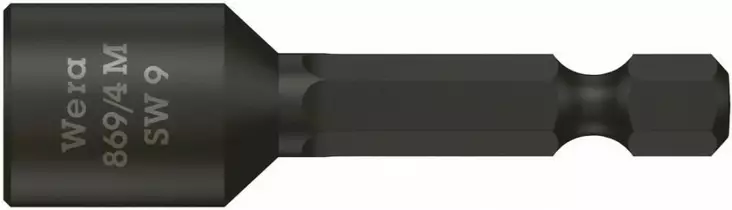 Hylsy 1/4´´ 869/4 m, magneettinen, hex 9,0x50,0, wera - Ruuvauskärjet - 503-060424WERA - 1