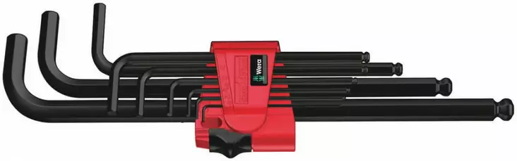 L-kuusiokolo-sarja 950pkl/9bm 1,5-10 mm, pitkät, pallo, wera - Kuusiokoloavaimet - 503-022086WERA - 1