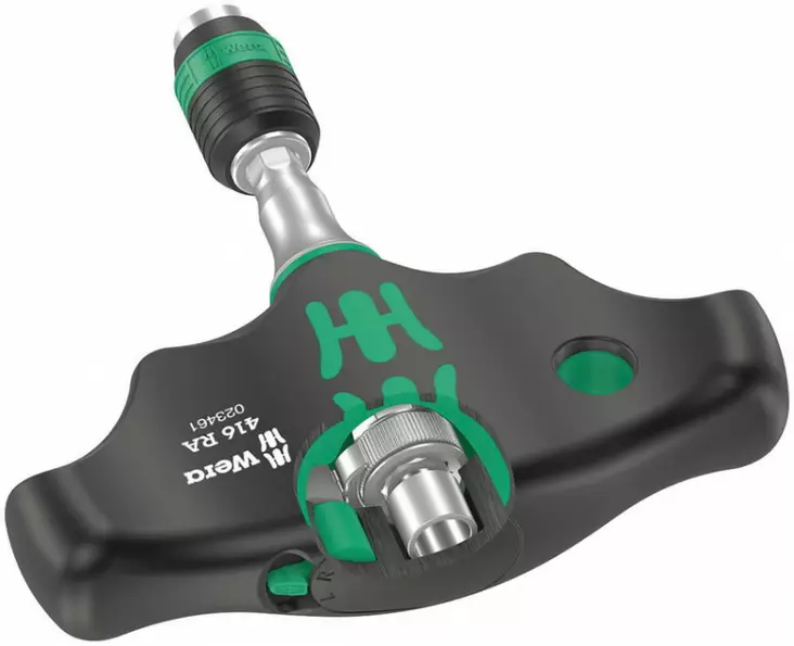 T-handle bit ratchet for 1/4´´ bits with rapidaptor, 416 ra 1/4x45, wera - Torx-avaimet - 503-023461WERA - 1