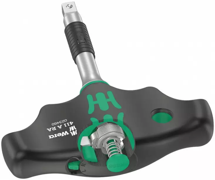 T-handle ratchet for 1/4´´ sockets, 411 a ra 1/4"x45, wera - Torx-avaimet - 503-023460WERA - 1