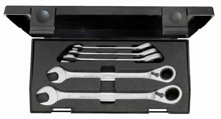 Combination ratchet spanner set 8-19mm 5 pcs 7 ur-005, gedore - Lenkki- ja kiintolenkkiavaimet - 503-2327651GED - 1