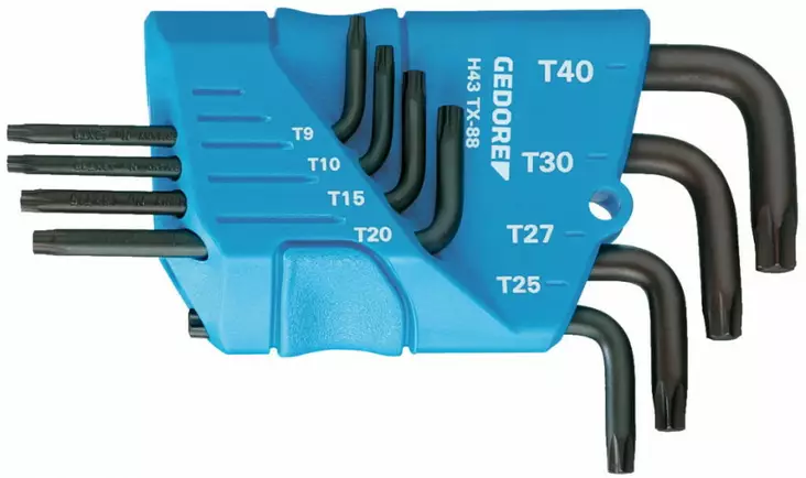 Cranked wrench key set 8 pcs torx t9-t40 h 43 tx-88, gedore - Kuusiokoloavaimet - 503-1531425GED - 1
