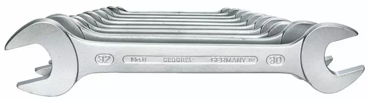 Double open ended spanner set 10 pcs 6-32 mm 6-100, gedore - Kiintoavaimet - 503-6077620GED - 1
