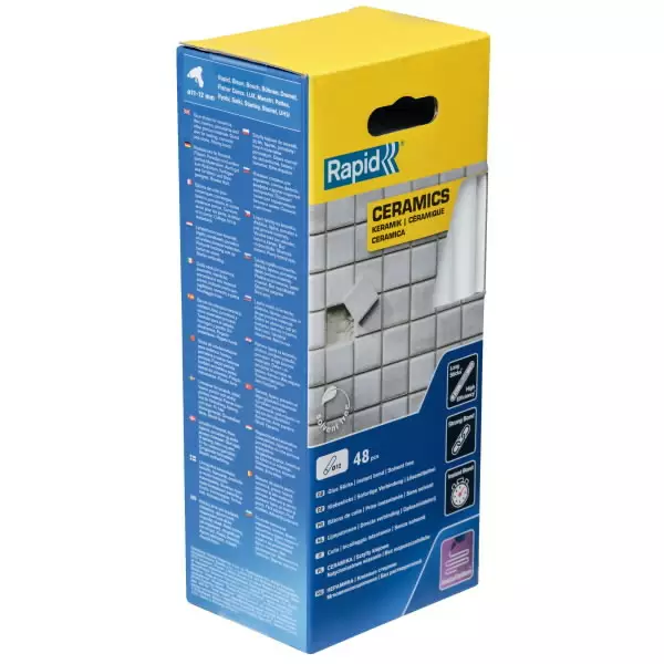 Glue sticks 12x190mm, ceramics, white, 48pcs, rapid - Liimat - 503-5001415RAPID - 1