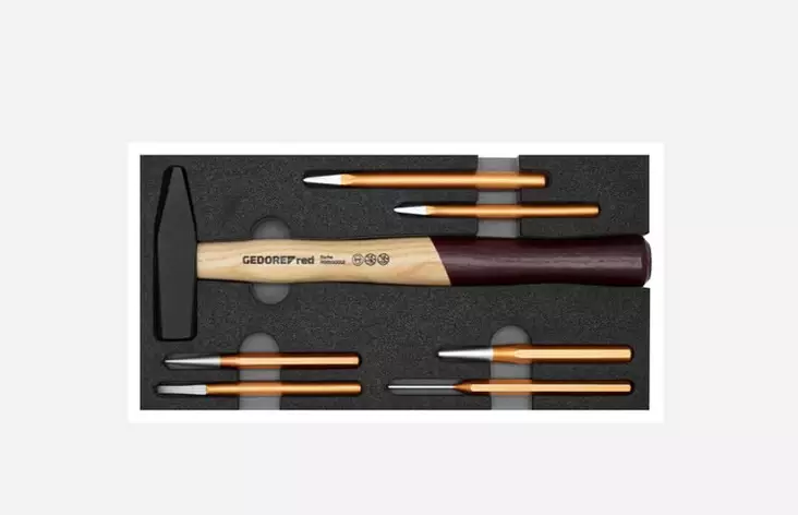 Hammer/chisel set 2/6 ct-module 7pcs r22150019, gedore red - Työkalut työkaluvaunuihin - 503-3301718GEDRED - 1