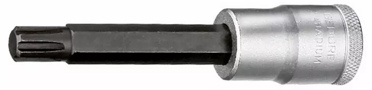 Inr 19 l 8-100 screwdriver bit socket 1/2´´, long ribe m8, gedore - Hylsyt ja voimahylsyt - 503-1449877GED - 1