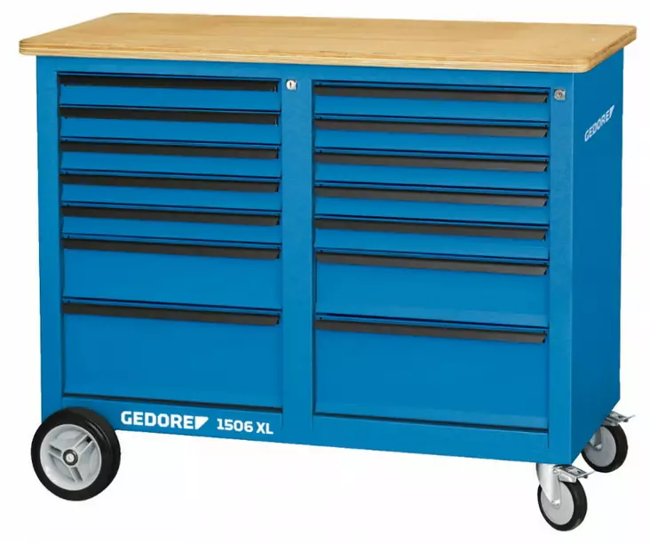 Mobile workbench 1506 xl 2511 14 drawers 985x1250x550mm, gedore - Työkaluvaunut ilman työkaluja - 503-2528088GED - 1