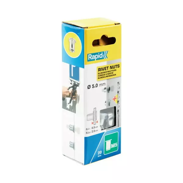 Mutteriniitti m5 20 kpl +pora, rapid - Lävistys ja niittaus - 503-5000672RAPID - 1