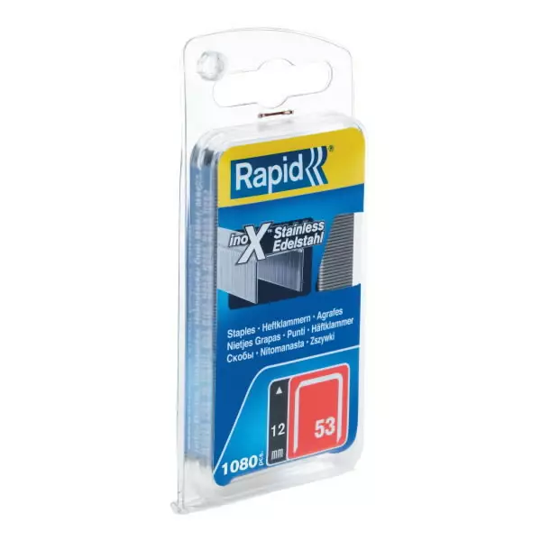 R:staples 53/12mm ss 1.08m n.blister, rapid - Niitit ja sinkilät - 503-40109512RAPID - 1