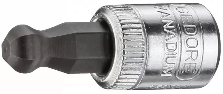 Screwdriver bit socket 1/4" ball-end in-hex 6 mm, gedore - Hylsyt ja voimahylsyt - 503-2219468GED - 1