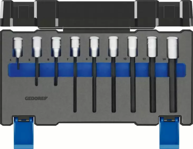 Screwdriver bit socket set 1/2" (in-hex) (10 pcs), gedore - Hylsyt ja voimahylsyt - 503-3014444GED - 1