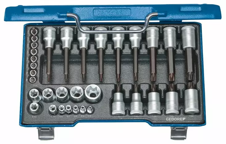 ´´socket set 1/2´´´´ + 1/4´´´´ 19 tx 20´´, gedore - Hylsysarjat - 503-6129440GED - 1