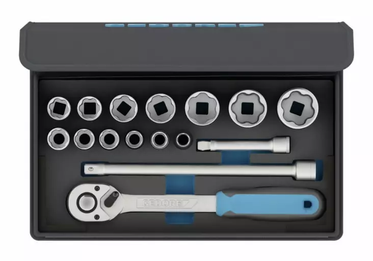 Socket set 1/2" in textile bag 15 pcs, gedore - Hylsysarjat - 503-3085023GED - 1