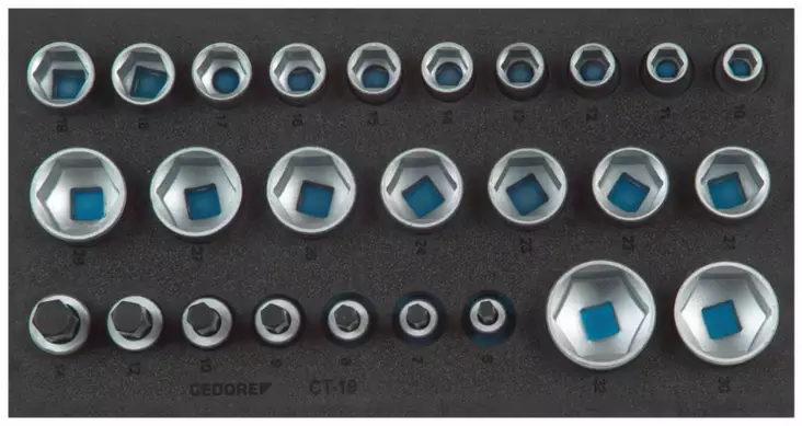 Socket set module 1500 ct1-19, gedore - Työkalut työkaluvaunuihin - 503-2308908GED - 1