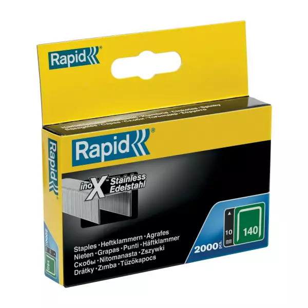 Staples 140/10 2000pcs, stainless, green, rapid - Niitit ja sinkilät - 503-11910733RAPID - 1