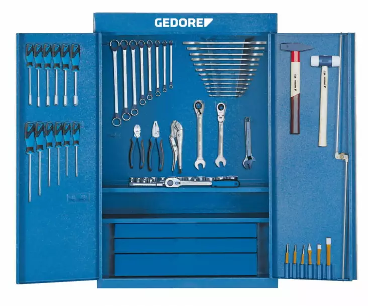 Tool case 1400gm with hooks and tools 92, gedore - Työkaluseinät ja -pidikkeet - 503-6613250GED - 1