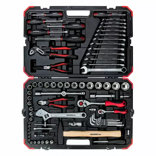 Työkalusarja 1/4´´+1/2´´ 10-32mm 100 osaa r46003100, gedore red - Työkalupakit, -salkut ja -reput - 503-3300063GEDRED - 1