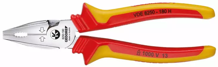 Vde heavy duty combination pliers with vde ins sleeves 180mm, gedore - VDE-jännitesuojatut työkalut - 503-1550950GED - 1