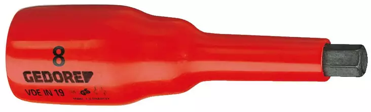 Vde in 19 8 mm socket wrench, gedore - Hylsyt ja voimahylsyt - 503-6124640GED - 1
