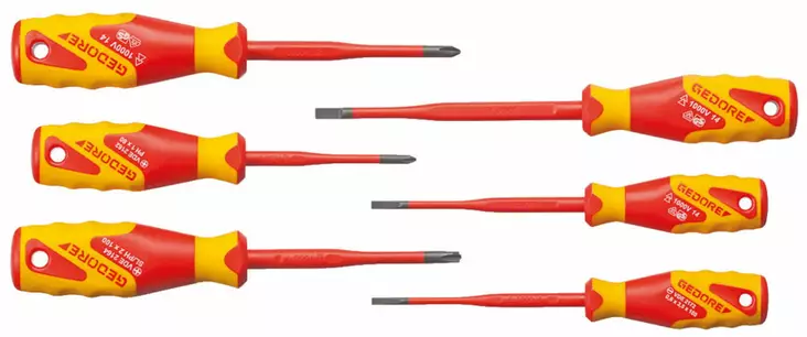 Vde screwdriver set slim drive, 6 pcs, gedore - VDE-jännitesuojatut työkalut - 503-2928701GED - 1