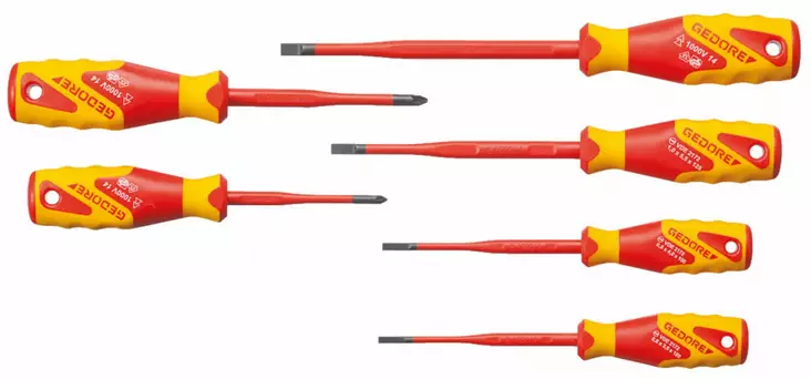 Vde screwdriver set slim drive, 6 pcs, gedore - VDE-jännitesuojatut työkalut - 503-2928728GED - 1