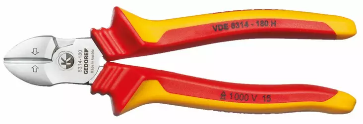 Vde side cutter with vde insulating sleeves 185 mm, gedore - VDE-jännitesuojatut työkalut - 503-2910950GED - 1