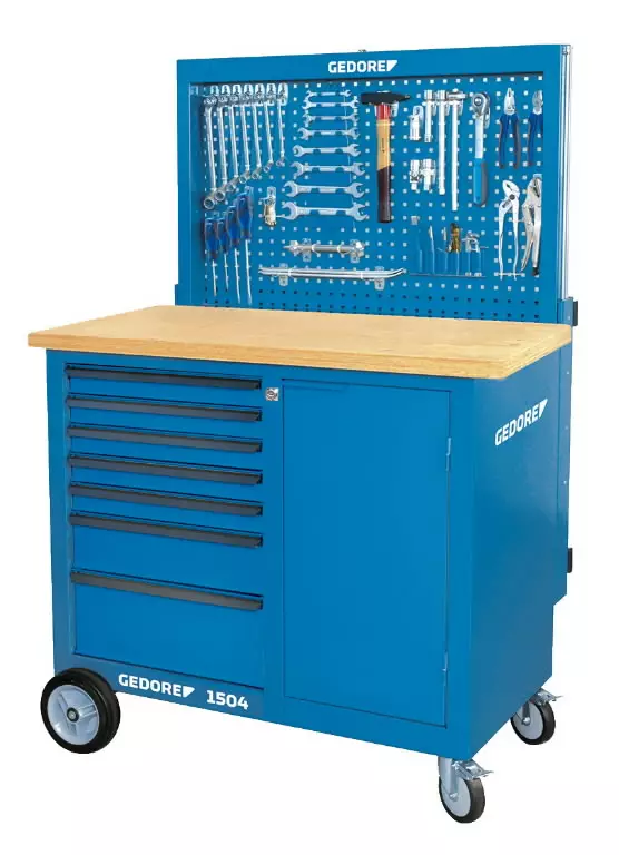 Workbench with tool panel and hooks, gedore - Työkaluseinät ja -pidikkeet - 503-6623990GED - 1