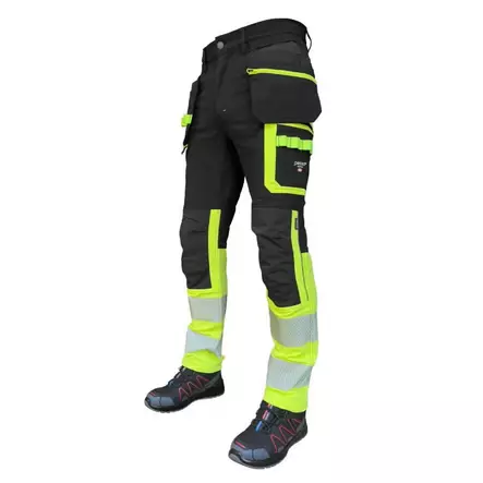 Työhousut riipputaskuilla jupiter slim fir hi-vis cl1, musta c50, pesso - Hi-Vis työhousut - 503-KD175HVG-C50PE - 1
