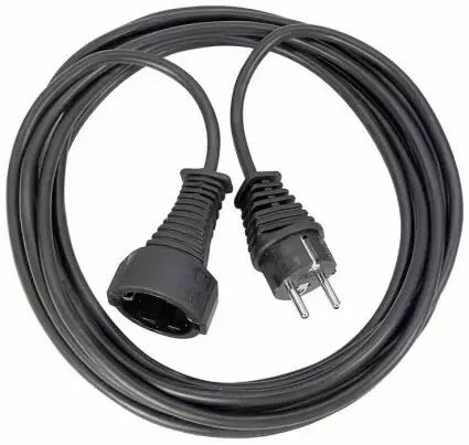 Quality extension cable of plastic 2m black h05vv-f 3g1,5, brennenstuhl - Jatkojohdot - 503-1165010015BRE - 1
