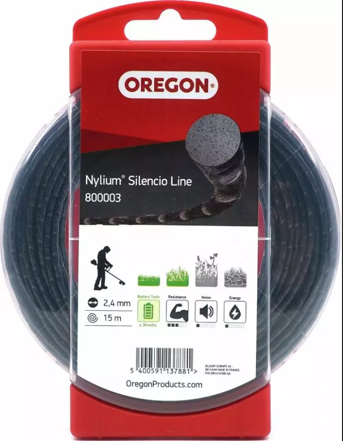Siima nylium silencio line 15 m 2,4 mm, oregon - Trimmerin siimat - 503-800003ORE - 1